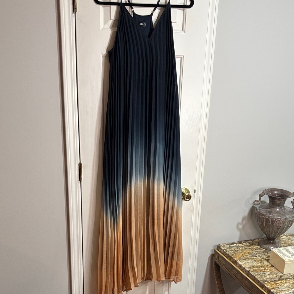 Alloy Navy and Orange Ombre Maxi Dress